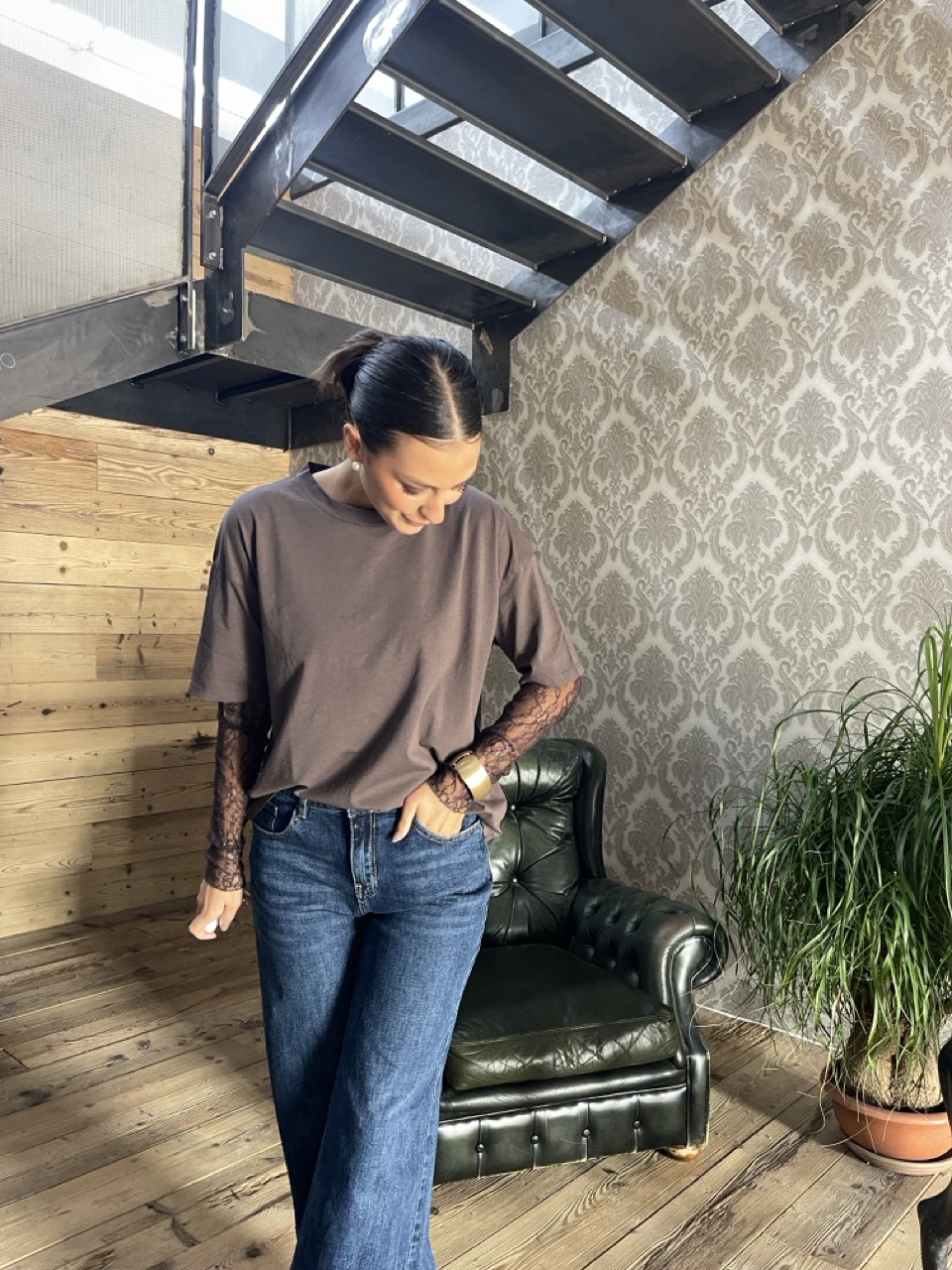 T-shirt con pizzo SUSY MIX 11073 - immagine 2