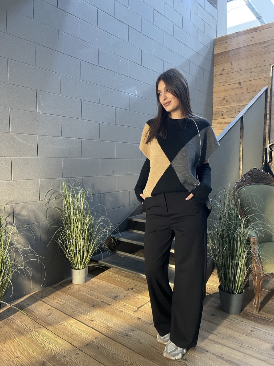 Pantalone a palazzo in punto milano 55128 - immagine 2