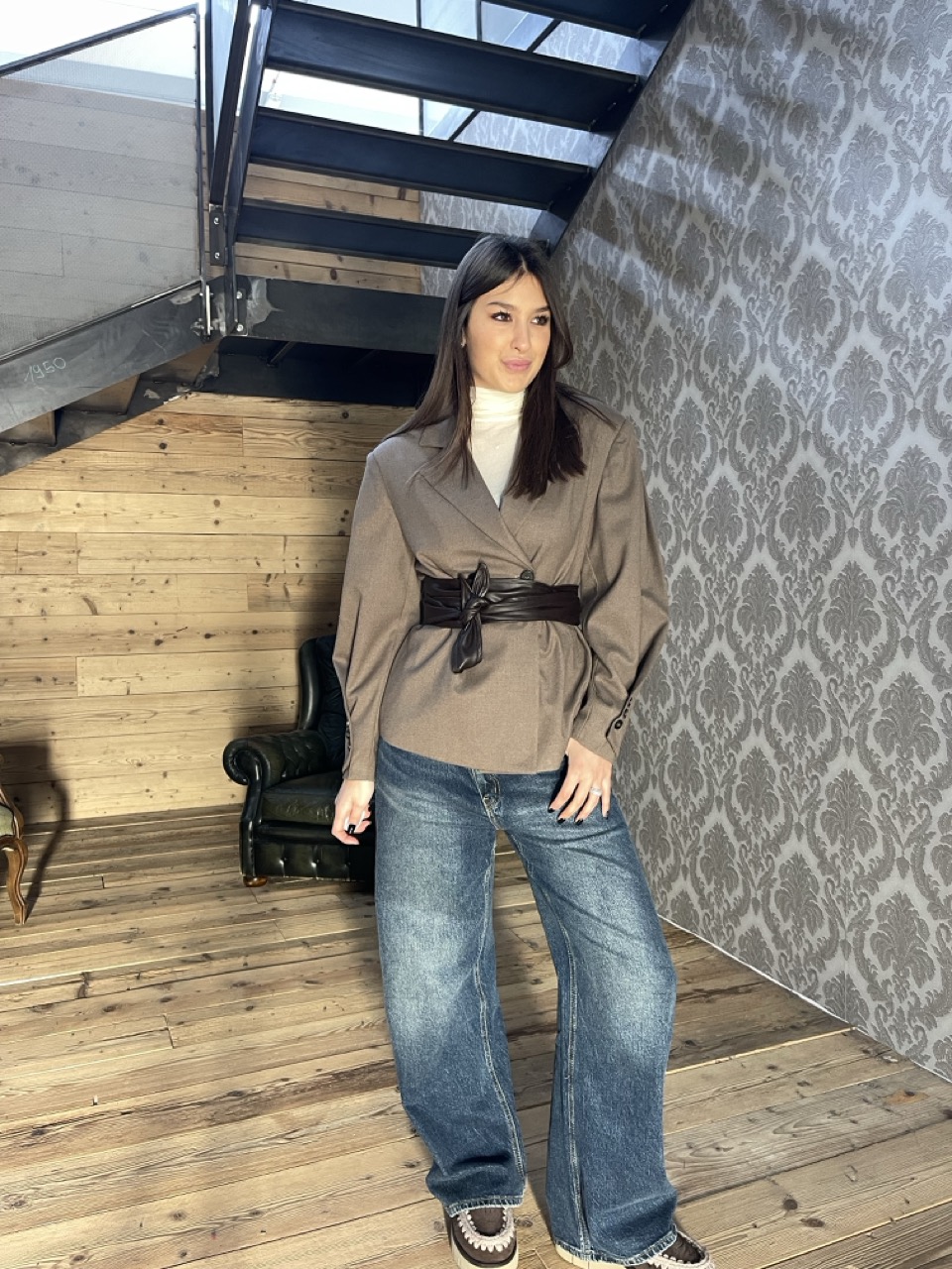 Giacca con cintura SUSY MIX M09591 - immagine 3