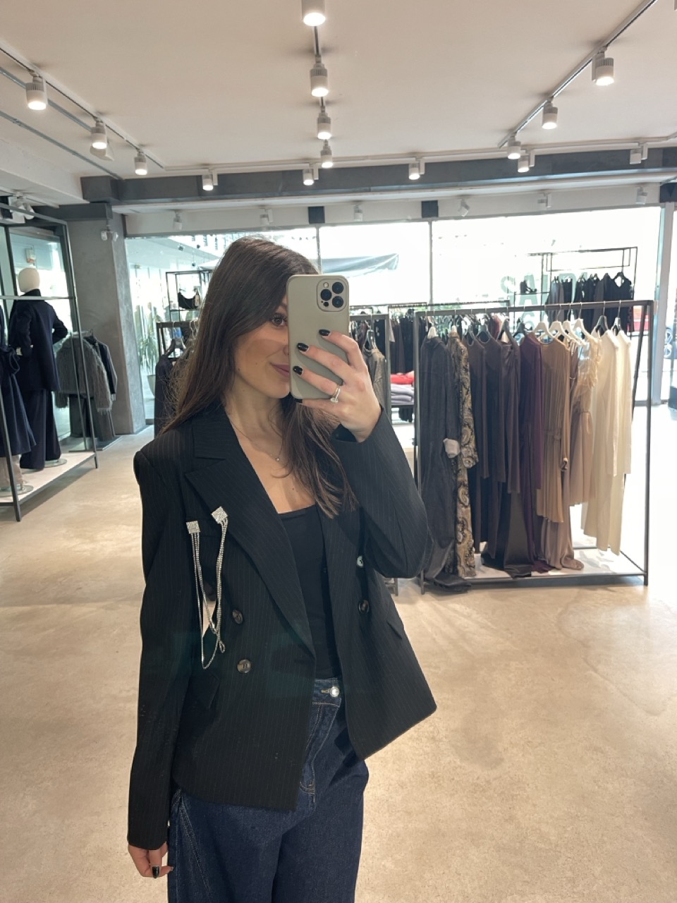 Giacca gessata J10172