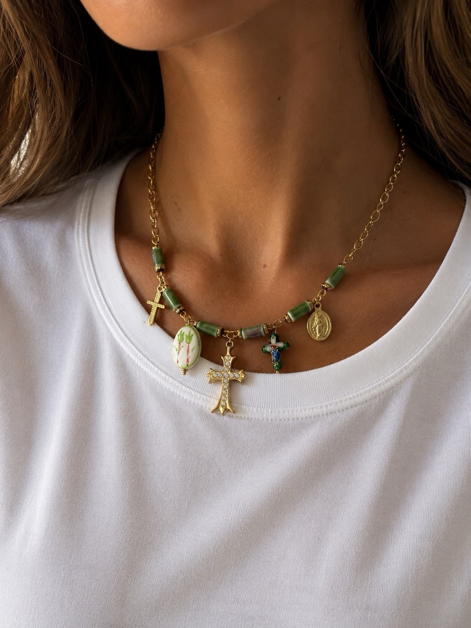 Collana con ciondoli CROCE