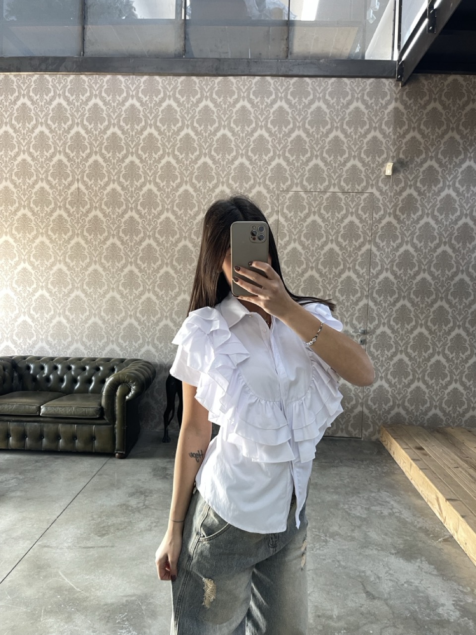 Camicia con volant 53537511