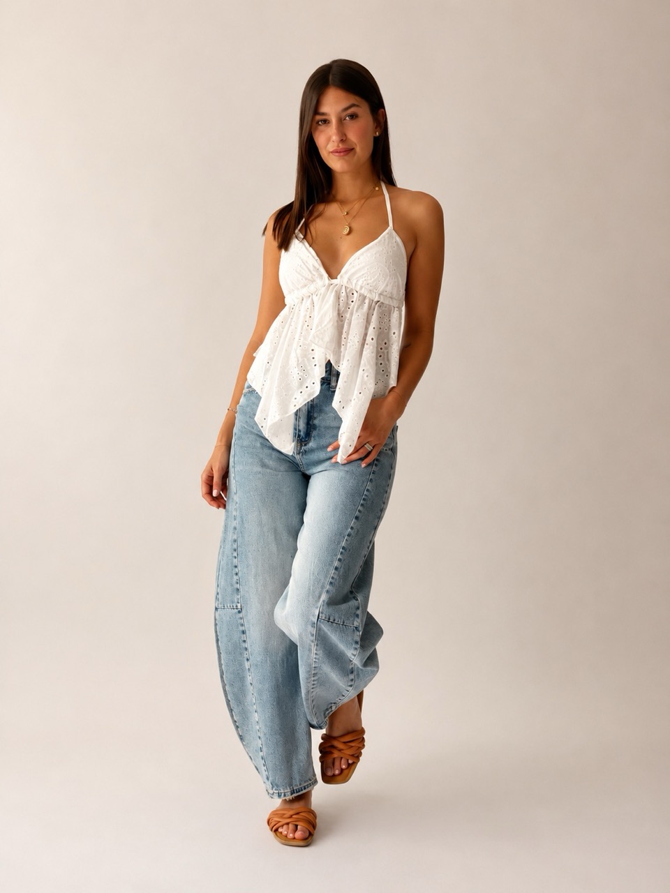 Top in pizzo sangallo 41978 - immagine 3
