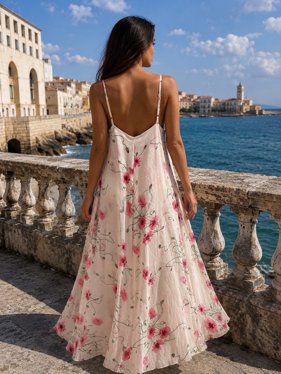 Abito lungo rosa - immagine 2