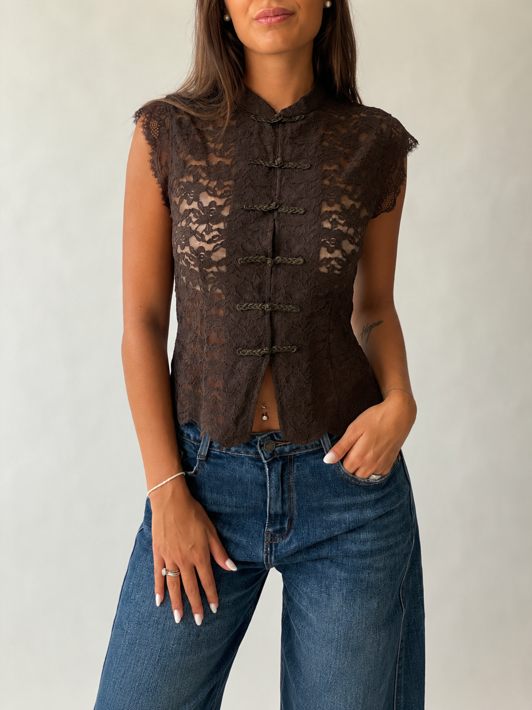 Camicetta in pizzo H70197
