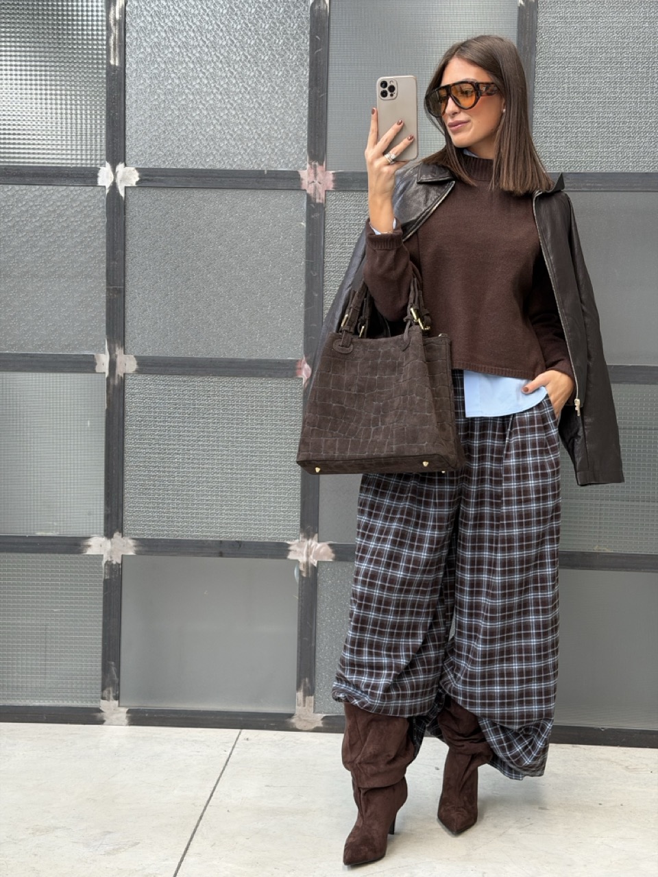 Pantalone ampio a quadri P7548200 - immagine 2