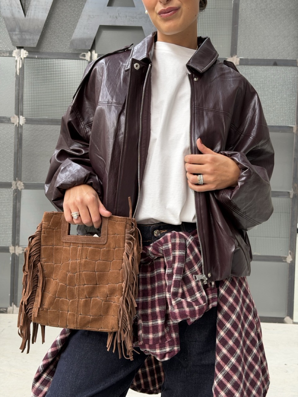 Borsa in pelle con frange MC6185CO - immagine 3