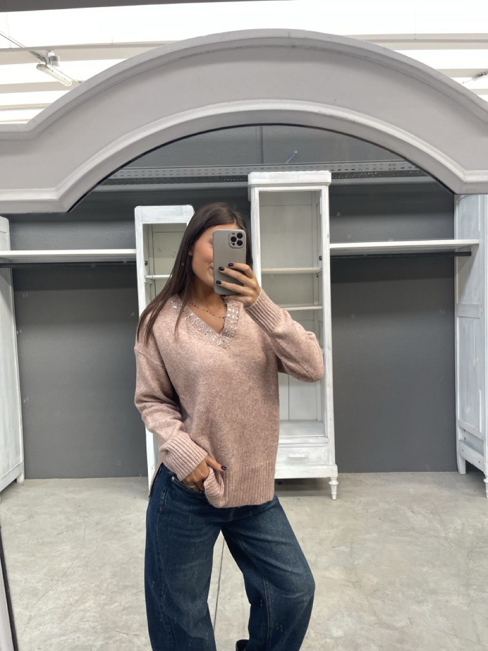 Maglione con strass D59044 - immagine 3