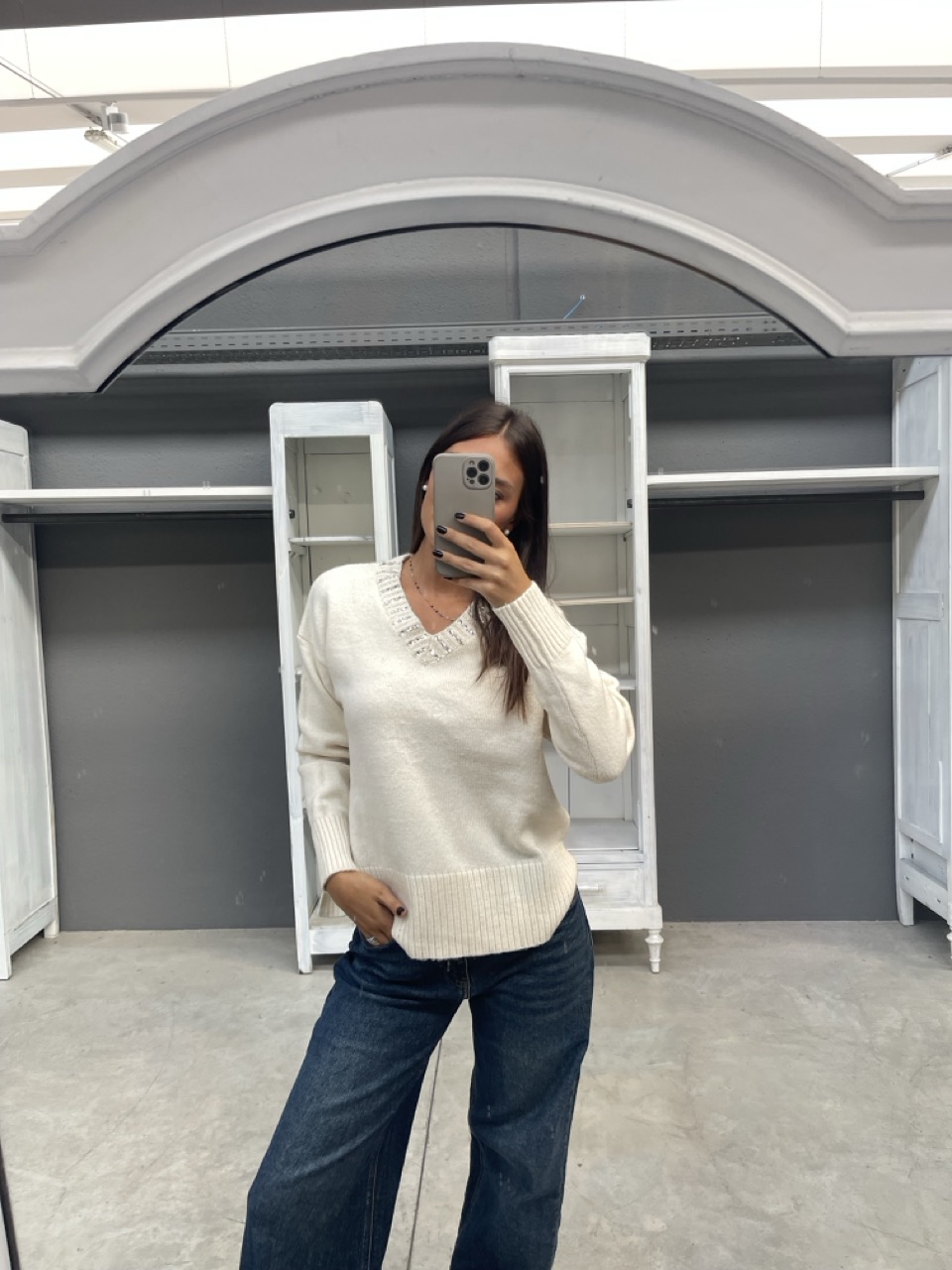Maglione con strass D59044