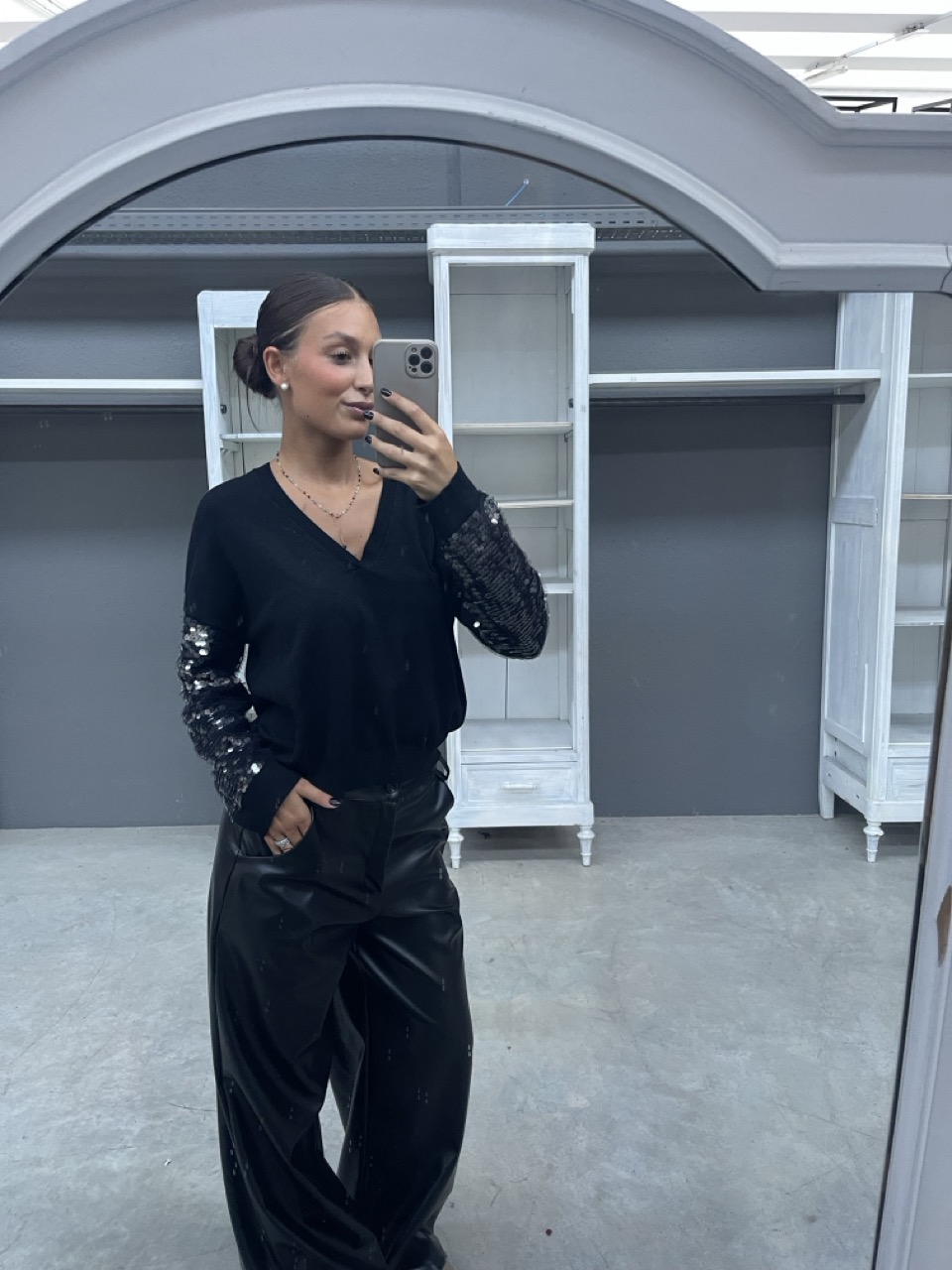 Maglione con paillettes LOK66981 - immagine 2
