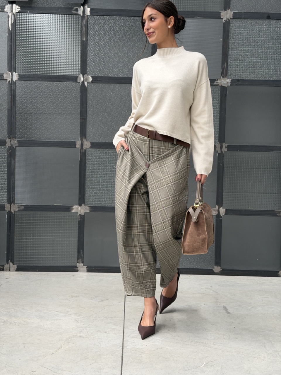 Pantaloni wide-leg tartan 5134 - immagine 3