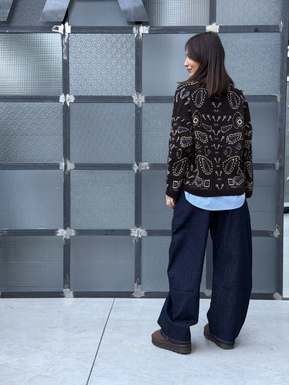 Cardigan jacquard con frange 27079 - immagine 3