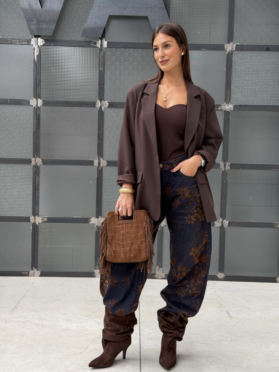 Jeans balloon con ricami floreali MC-5461 - immagine 3