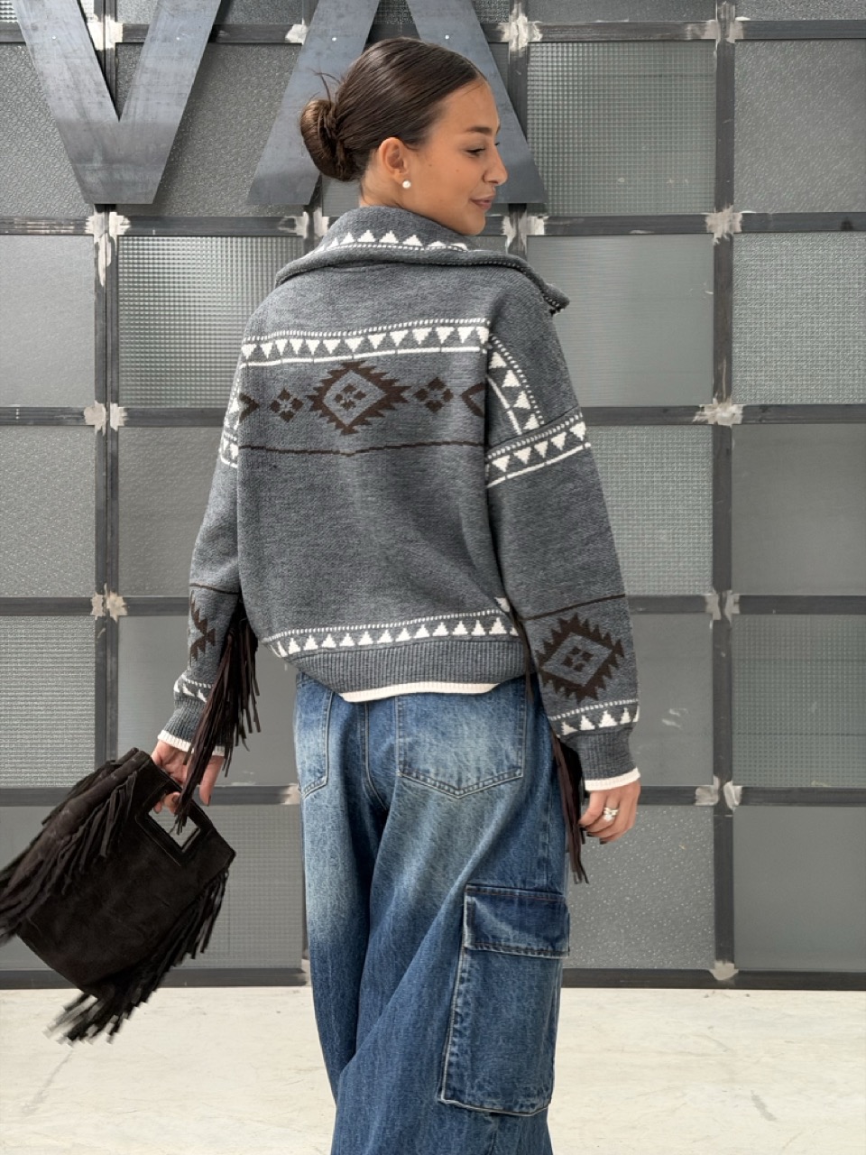 Cardigan con frange MOTEL 26A993/1 - immagine 2